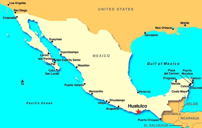 map of huatulco mexico